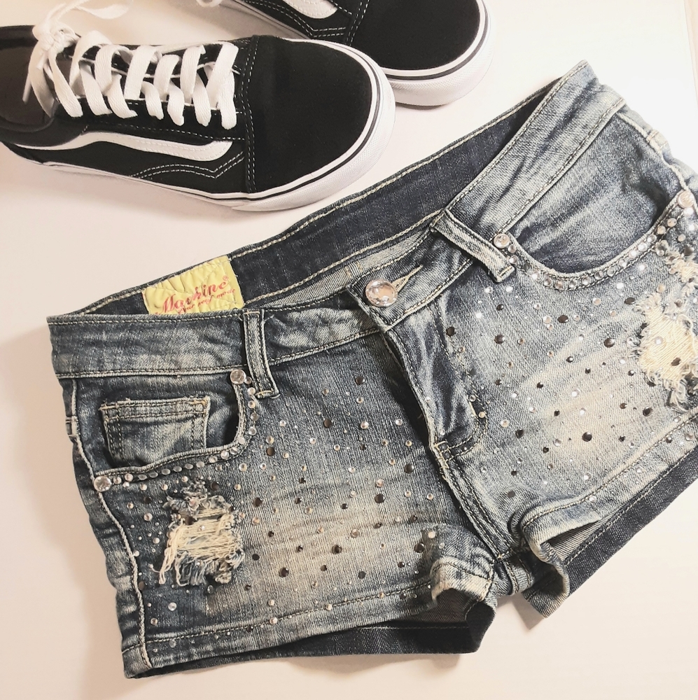 Rhinestone denim Shorts